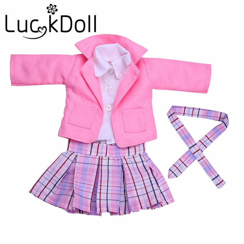 LUCKDOLL 3 стиля кампус стиль Униформа подходит 18 дюймов Американский 43 см детская кукла одежда аксессуары, игрушки для девочек, поколение, день рождения Gif