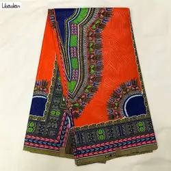 Новый dashiki java Анкара ткань африканская ткань настоящий воск оранжевый 6 ярдов/лот java воск Африканский принт ткань для модных швейных B812-2