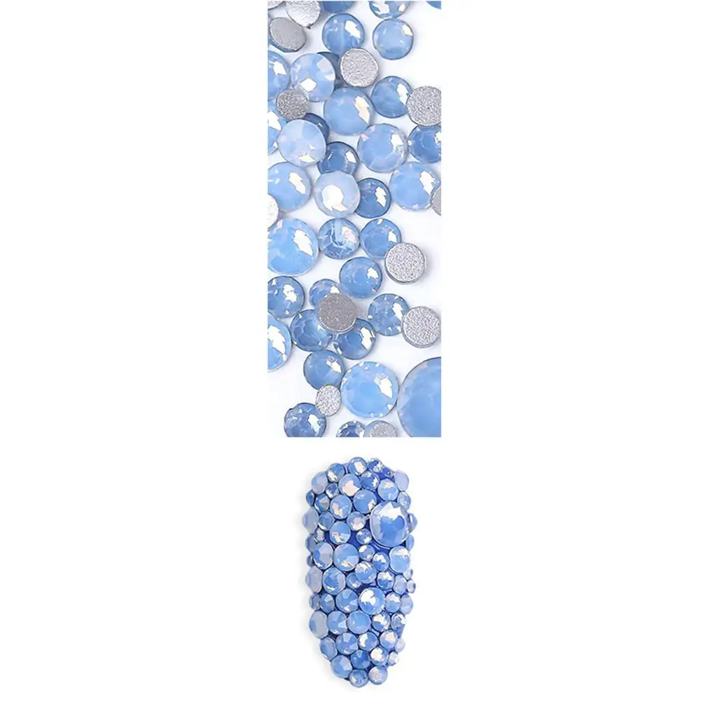 350pc Multiple specifications Opal Nail Rhinestones Flatback Crystal Stones Glass Gem For DIY UV Gel 3D Nail Art Decorations