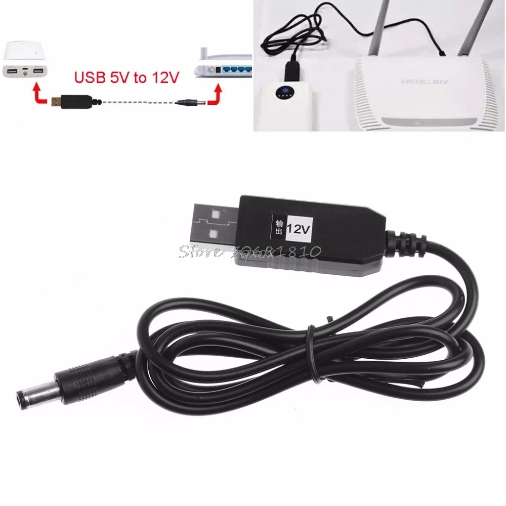 

USB DC 5V to DC 12V 2.1x5.5mm Male Step up Converter For Router LED Strip Light Drop ship