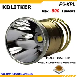 KDLITKER P6-XPL Cree XP-L HD белый 6500 K/нейтральный белый 4500 K/теплый белый 3000 K 1000 люмен 3 V-9 V светодиодный P60 Drop-in (диаметр 26,5 мм)