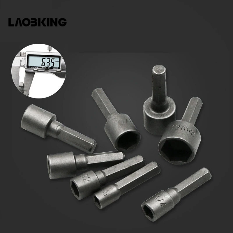 

9Pcs 1/4" Hex Shank Power Nut Driver Drill Bit Metric Socket Wrench Screw 5-13mm Magnetic Nut Driver Set Socket Adapter
