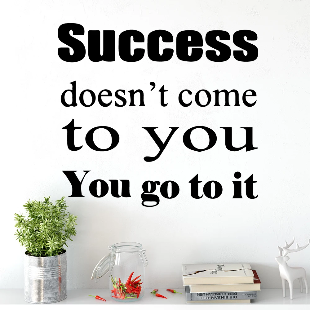

NEW success quote Waterproof Wall Stickers Home Decor For Baby Kids Rooms Decor Decorative Vinyl Wall Stickers naklejki
