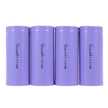 Soshine 4x IFR 26650 LiFePO4 Batería 3.2 V Recargable 3200 mAh 30A Superior Plana Púrpura