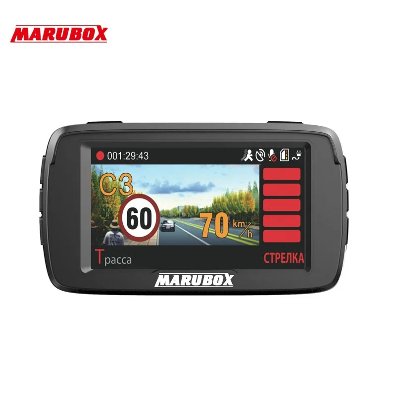 MARUBOX M600R Car Dvr 3 In 1 Radar Detector GPS Dash Camera Full HD 1080P Dashcam Russian Language Auto Video Recorder Cam