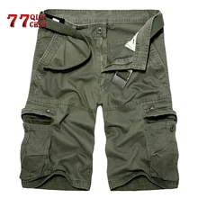 Мужские s военный армейский грузовой летние хлопчатобумажные шорты мужские свободные многокарманные Повседневные Шорты домашние штаны Тренировочные бермуды брюки