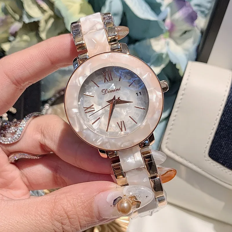

2019 New cool fashion personality fashion network red Roman character band calendar steel belt ladies 'watch