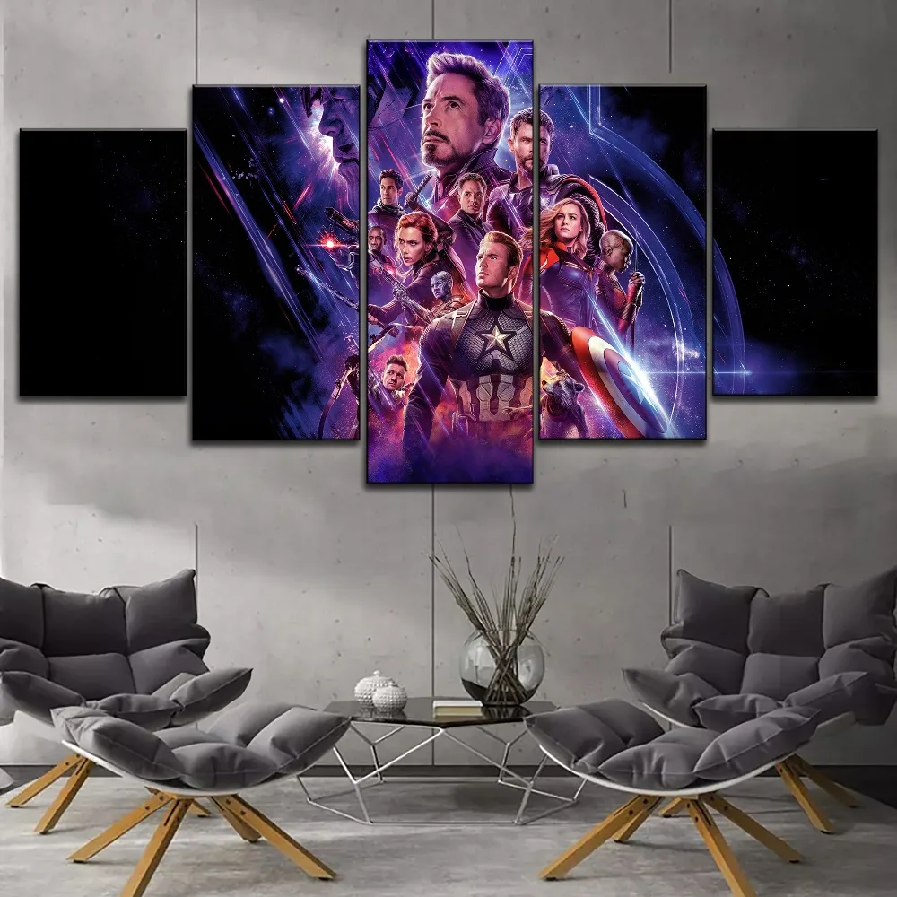 

5 Pieces Movie Large Poster On Canvas Print Type Style Modern Home Decorative Wall Artwork Avengers Endgame Modular Pictures