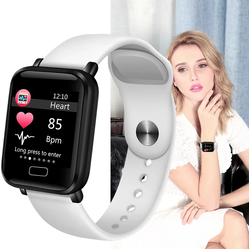 

LIGE White Strap Smart Sports Watch Waterproof Fitness Bracelet Blood Pressure Heart Rate Monitoring Pedometer Smart Watch Men