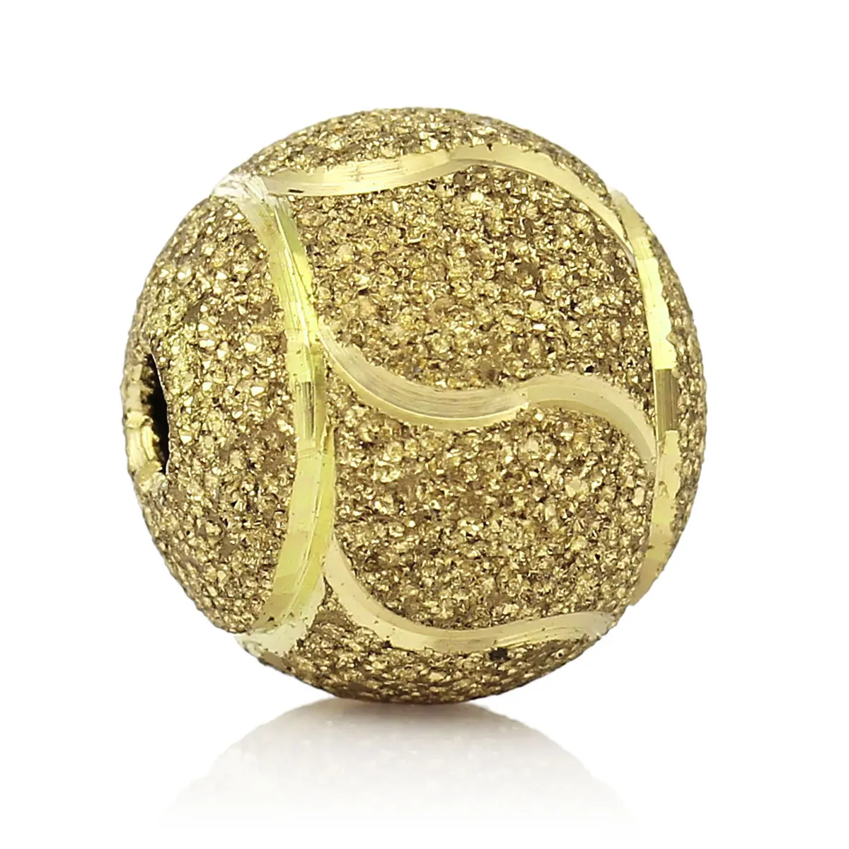 

DoreenBeads Copper Spacer Beads Round Gold color About 12mm( 4/8") Dia, Hole:Approx 2.5mm, 2 Pieces 2017 new