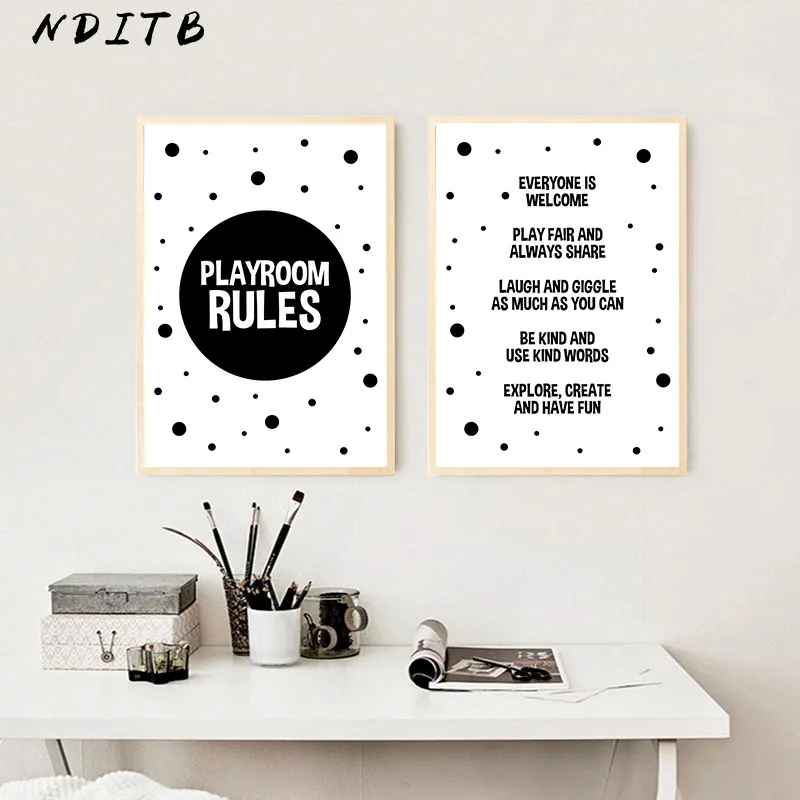 Room Rules Nursery Quot Canvas Poster and Print Minimalist Wall Art