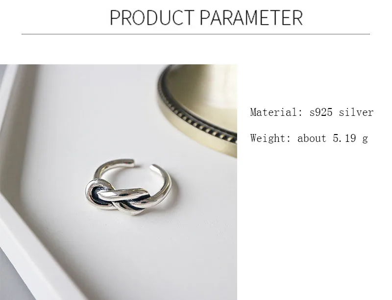 S925 серебро кольцо с узором ювелирные украшения, как на фото Бесконечность регулируемое кольцо