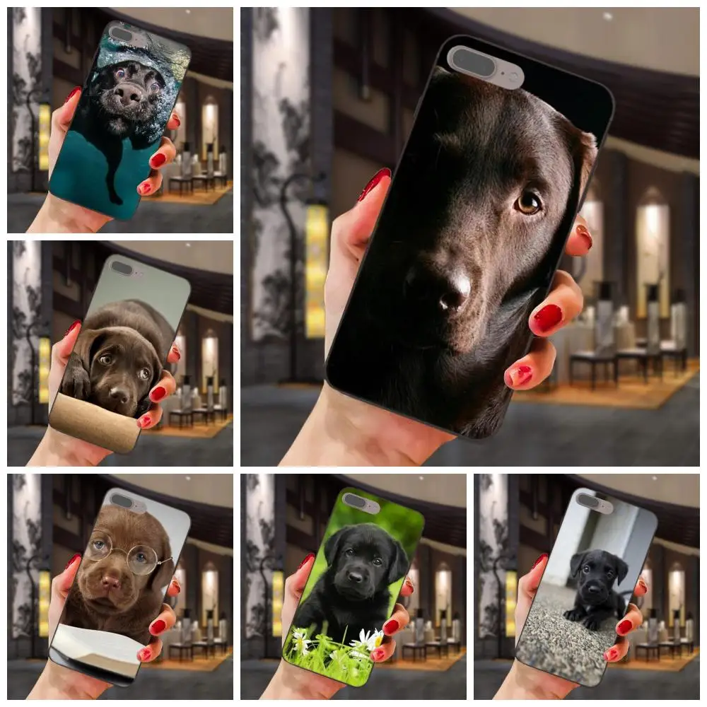 

For Xiaomi Redmi Note 2 3 4 4A 4X 5 5A 6 6A 7 Go Plus Pro S2 Y2 Novelty Phone Case Cover Black Labrador Puppies Dog