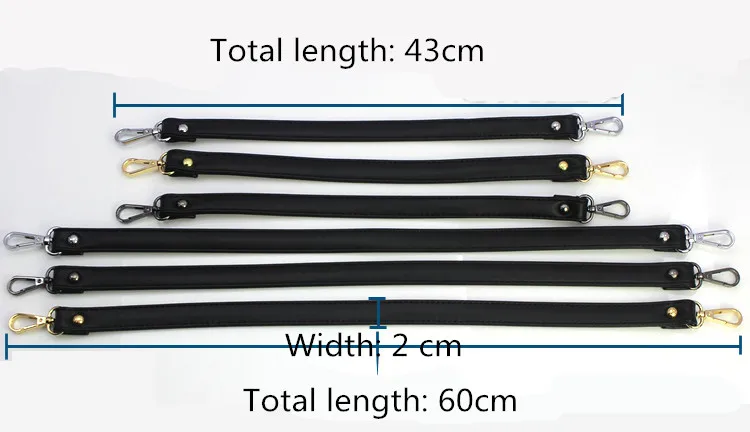 Elegant Black PU Leather Shoulder Strap with Clasp - Handbag Accessory, Adjustable Length