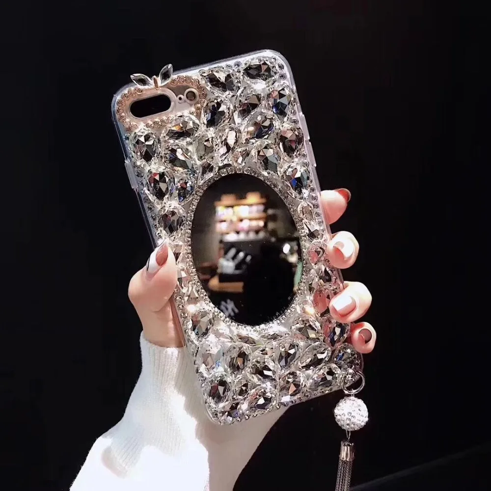 

ORYKSZ Luxury Jewelled Rhinestone Glitter Phone Case For iPhone X XS Max XR Silicon Cover For iPhone 7 8 6 6s Plus Case Coque