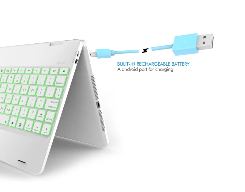 [Новинка] B.O.W 4,0 Bluetooth беспроводная клавиатура для нового IPad Pro 9,7 дюйма, Air 2/Air 1, резиновый Feel Matted алюминиевый чехол с клавиатурой