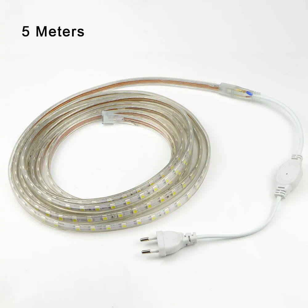 Светодиодная лента SMD5050 5050 В переменного тока водонепроницаемая уличная 220 1 м 2 3 4