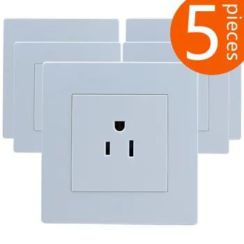 

5 Pieces USA Wall Power Outlet Plug Adapter Charger 110V-250V 15A Single Socket American Standard A8MS