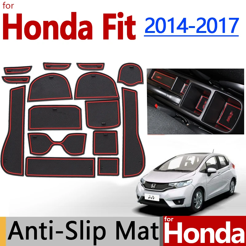 Для Honda FIT Jazz 2014-2017 противоскользящая резиновая чашка Подушка дверь паз коврик 2015