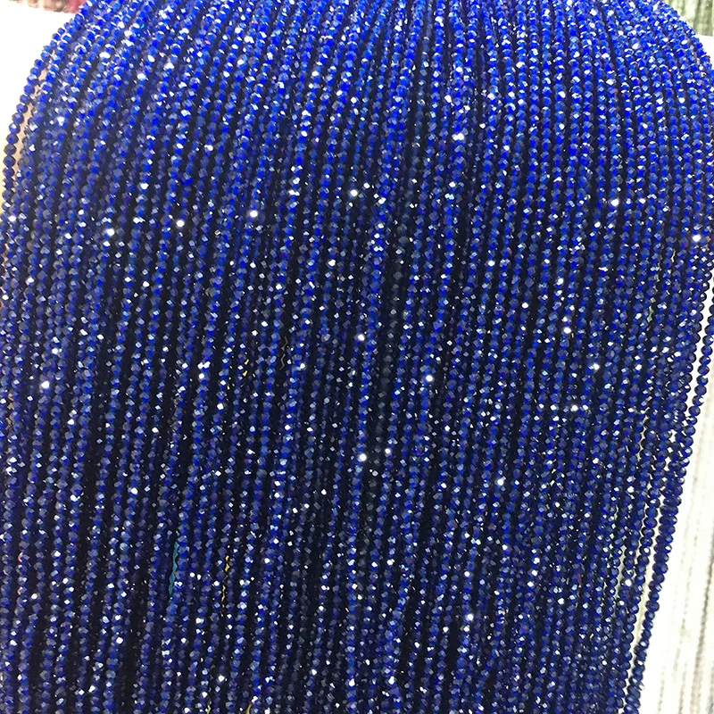 

Natural Stone Sapphires Beads 2mm Small Round Loose Stone Bead for Jewelry Making DIY Bracelet Necklace Strand 15''