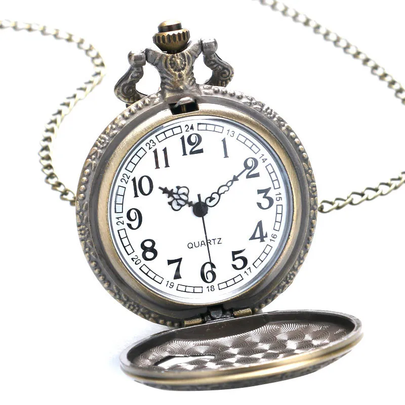 high quality vintage classic new bronze colorful enamel owl pocket watch necklace with chain free shipping (2)
