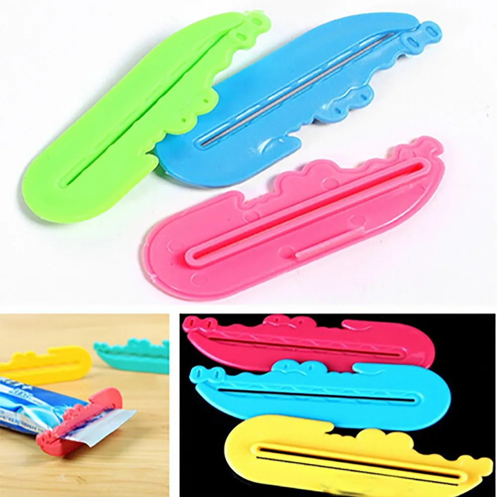 

Toothbrush Holder Bathroom 5 Toothpaste Dispenser Creative Crocodile Toothpaste Squeezer Tooth Paste Cleanser Extruder D328