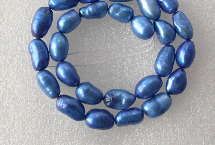 

06463 wholesale 5pcs blue baroque freshwater pearl necklace loose beads