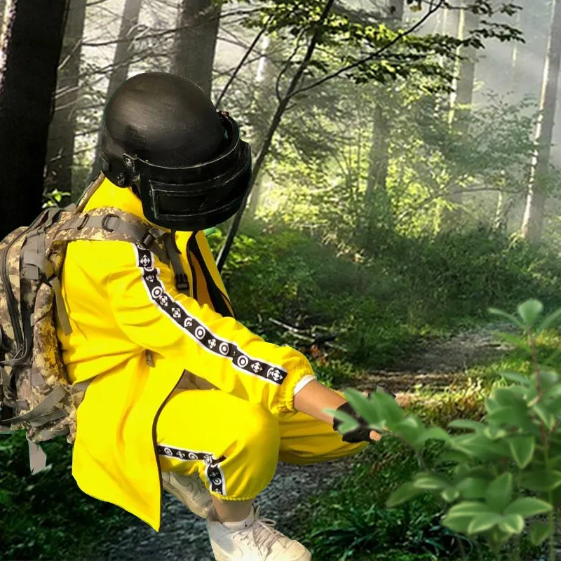  For Game PUBG Winner Cosplay Coat Yellow Print Jacket New Pants Sets Cosplay Costumes