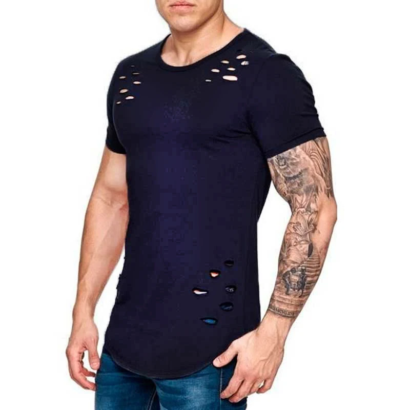 愛用 Summer New 2021 Short Hole Fashion Men Shirt T Sleeve ルアー・フライ