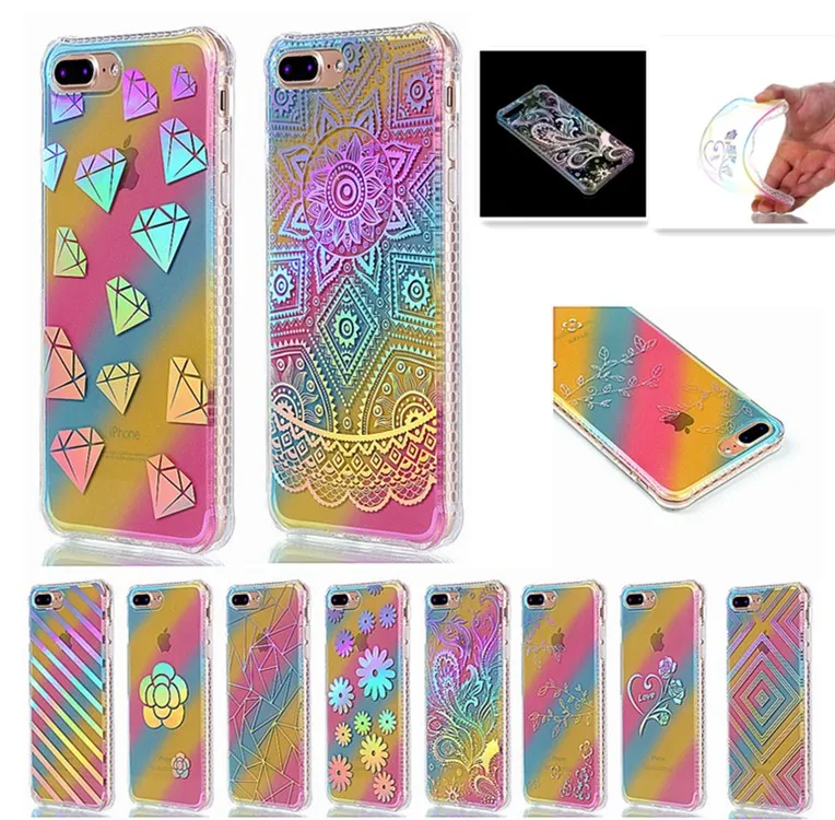Color Plating Flower Case For iPhone 7 Plus iPhone 7 Cases Phone Cover For iPhone 6 6S iPhone 7 Plus Case Girl Women Accessories