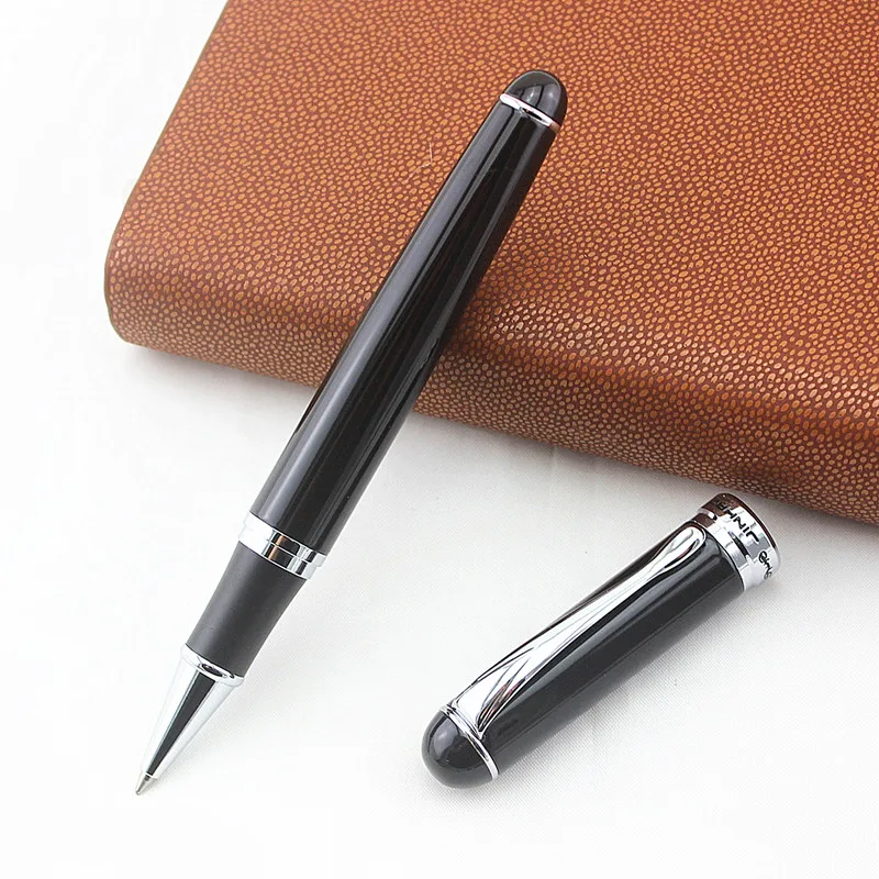 JINHAO X750 Исполнительный черный баррель шариковая ручка Серебряная отделка