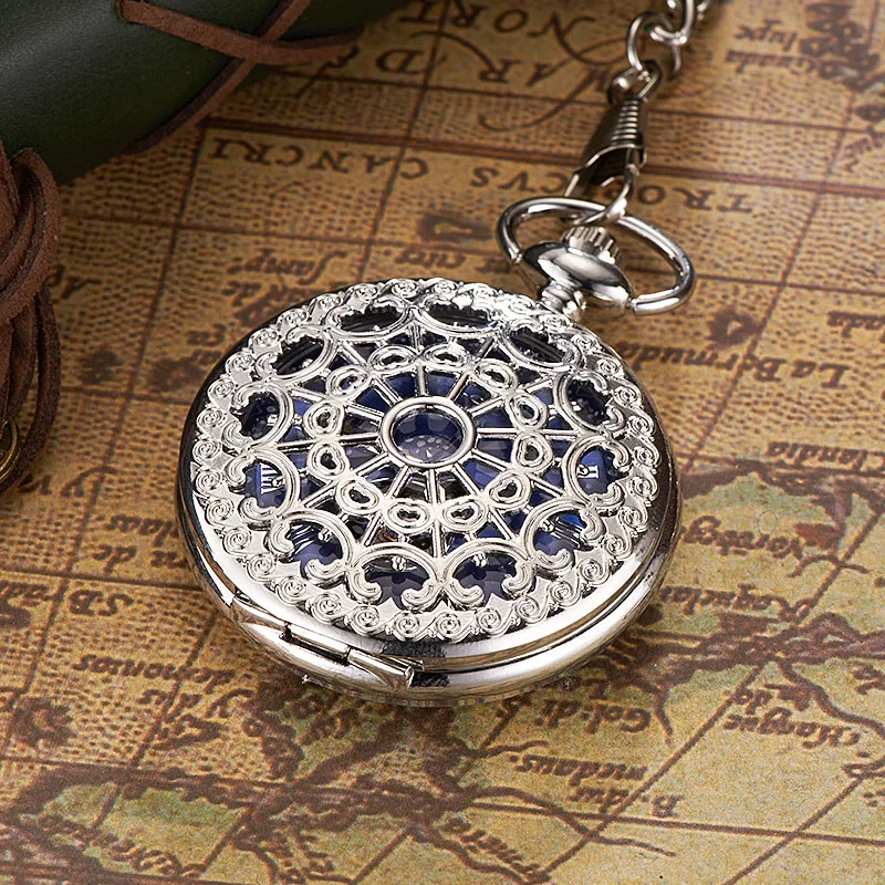 OUYAWEI Pocket Mechanical Watch Men Vintage Pendant Watch Necklace Chain Antique Fob Watches Relogio bolso 3