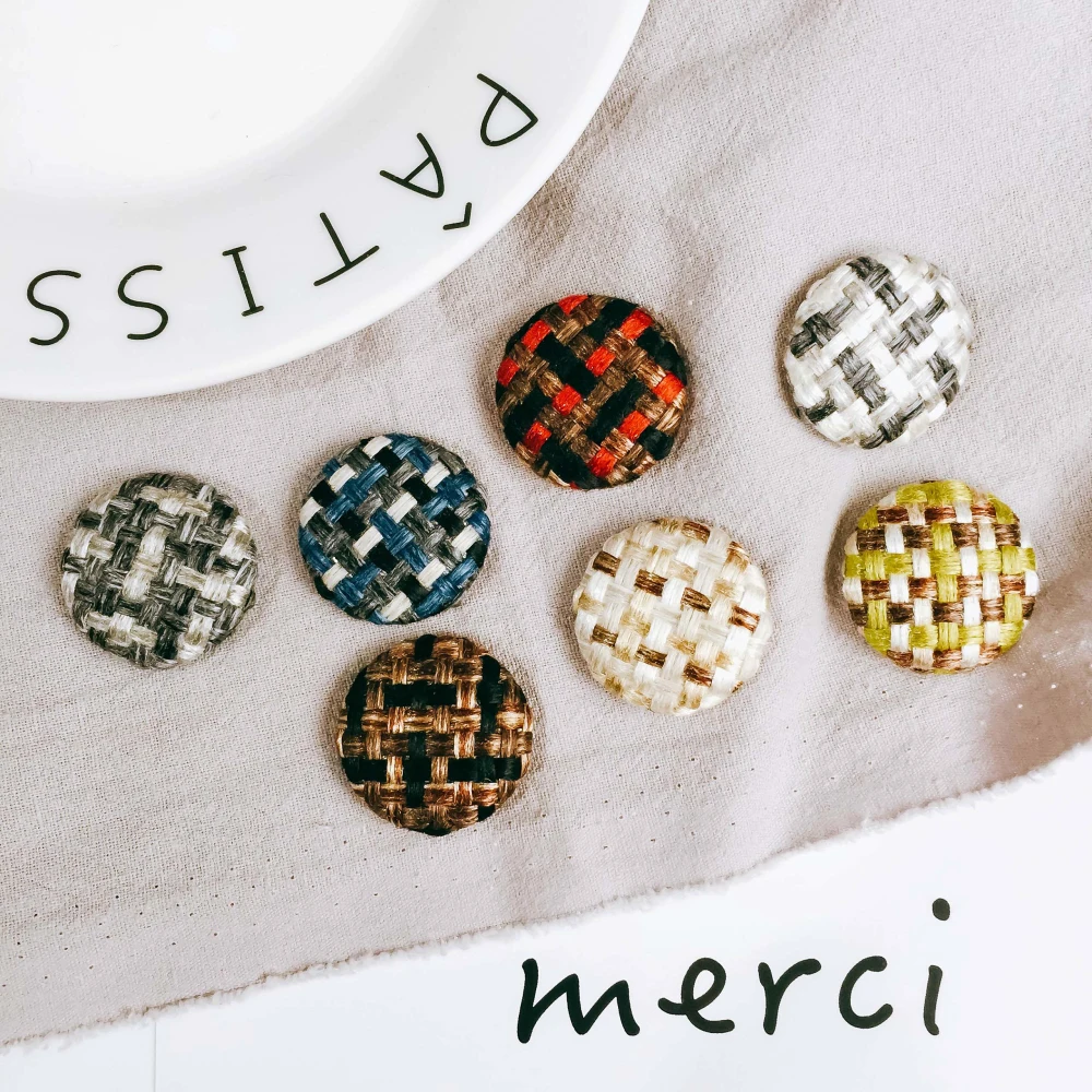 

Stripe Wool Stuff Goods Clip Accessories Cameo Button Supplies for Jewelry Making Earring Accessories Components 20pcs 26mm