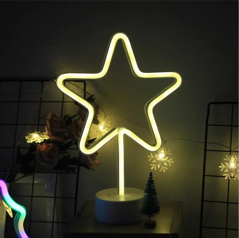 TONGER красочный Радужный светодиодный неоновый светильник, рождественские вечерние, свадебные, для детской комнаты, ночник - Испускаемый цвет: 6