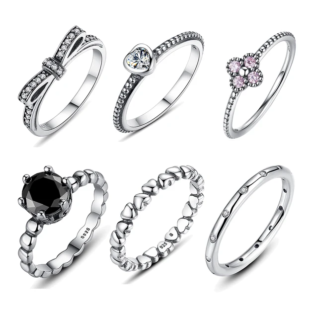 WOSTU Hot Sale 925 Sterling Silver Rings For Women European Original Wedding Fas WOSTU Hot Sale 925 Sterling Silver Rings For Women European Original Wedding Fas