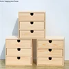 3-layer Solid Wood Storage Box Desktop Wooden Cosmetic Storage Cabinet Multi-layer Drawer Office Desk Storage Storage Box ► Photo 1/5