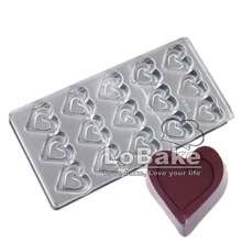 Уникальное 15 полостей кривое сердце в форме сердца PC поликарбонат пластиковый молд для шоколада печенья формы приспособления для выпечки