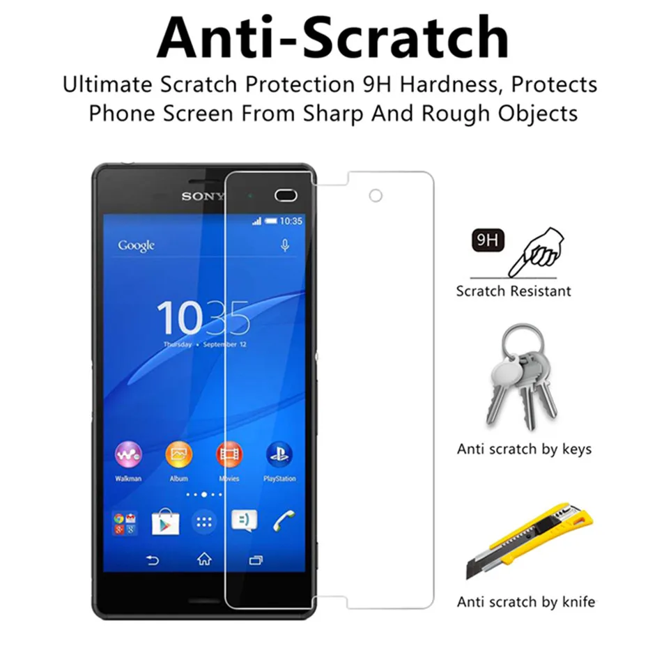 9H ультратонкое закаленное стекло для sony xperia L36H Z1 Z2 Z3 Z4 Z5 Защита экрана C3 C4 C5 M2 M4