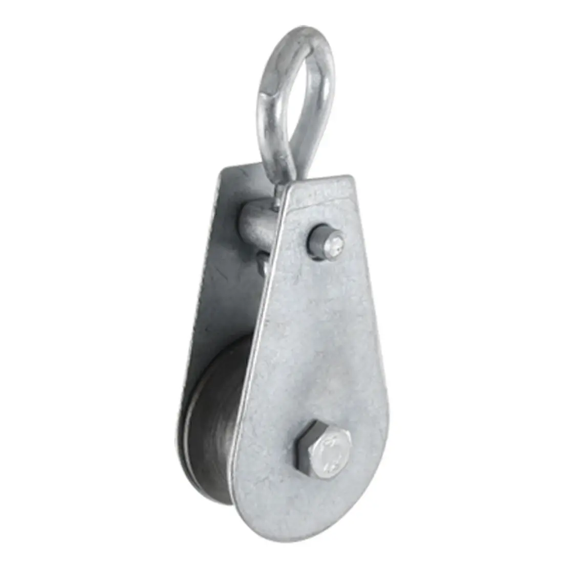 

Silver Tone Metal 0.05 Ton Single Sheave Swivel Eye Rope Pulley