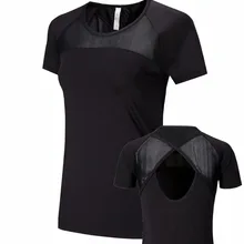 Сетчатые женские футболки для йоги быстросохнущие Стрейчевые тонкие спортивные майки фитнес-рубашка беговые футболки сексуальные полые женские спортивные тренировочные Топы