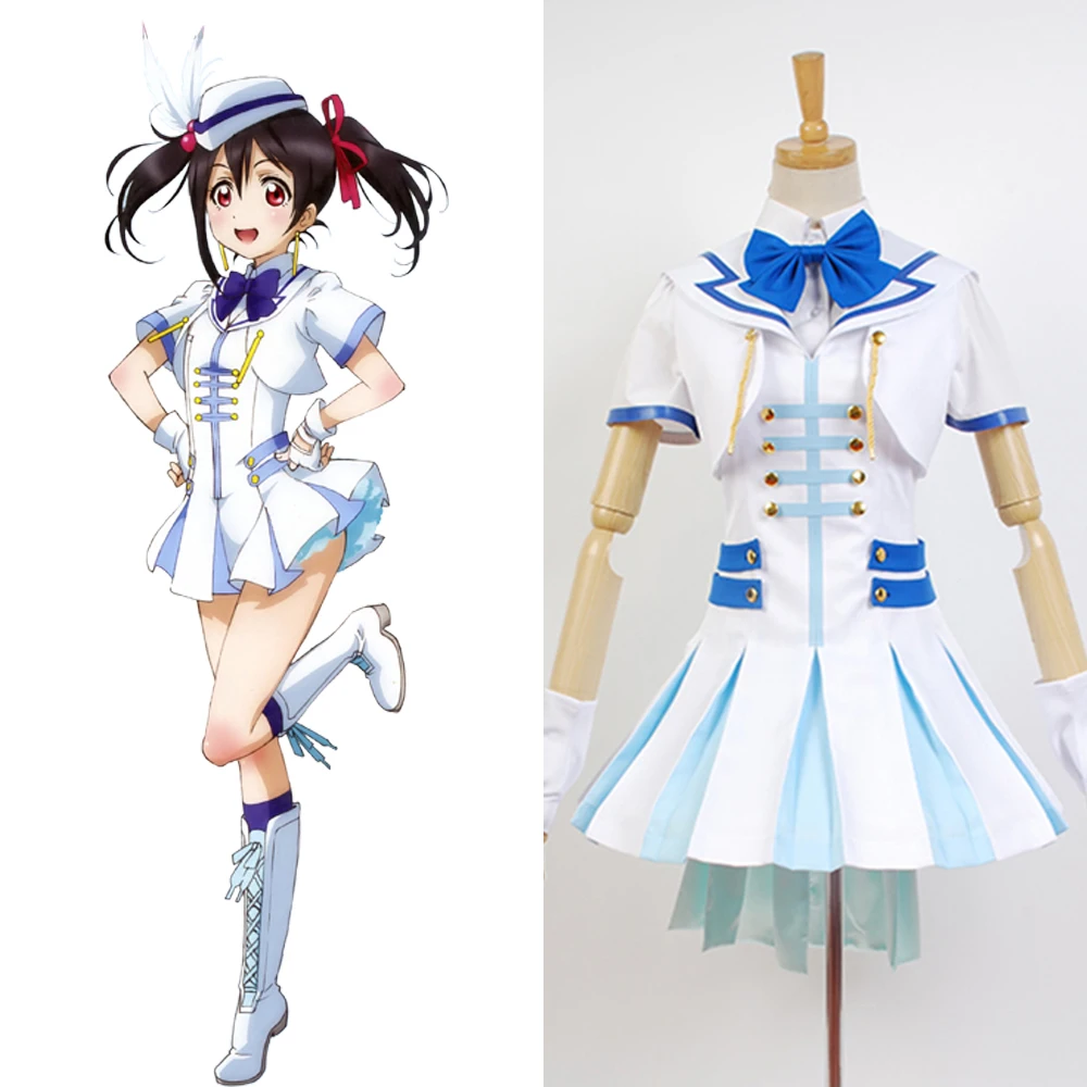 LoveLive! Косплей Нико язава костюм полный комплект униформы Черный Хэллоуин