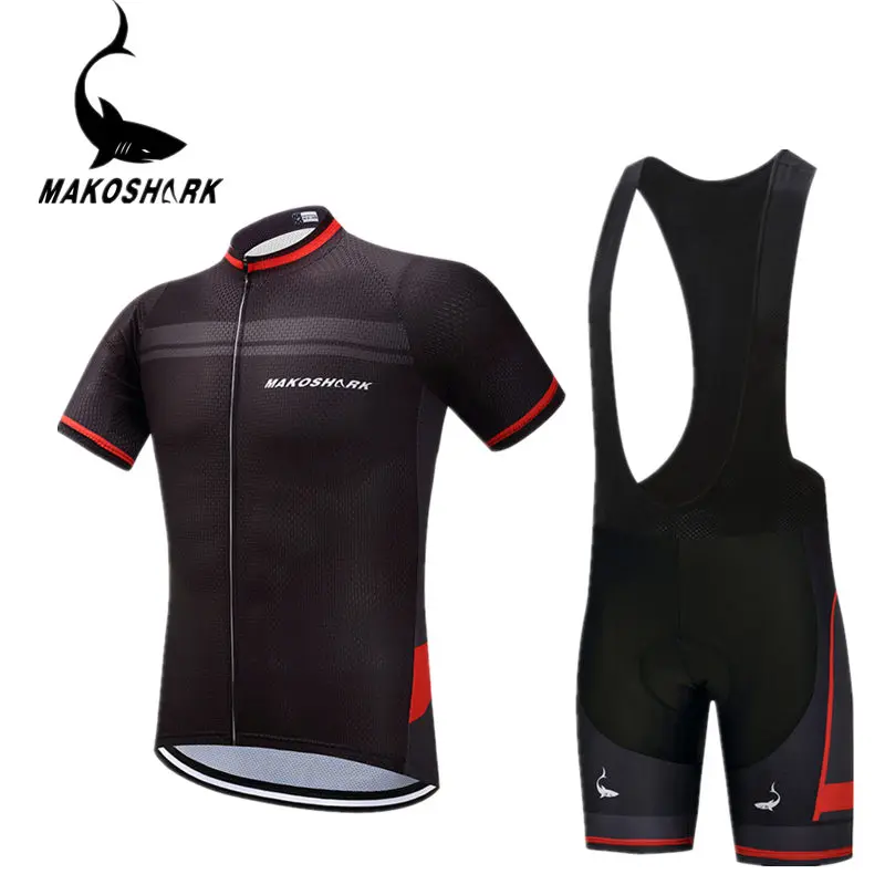 

MAKOSHARK Summer Cycling jersey Set 100% Polyester Bike Sportswear Mountain Bicycle Clothing For Man Maillot Ropa ciclismo 2017