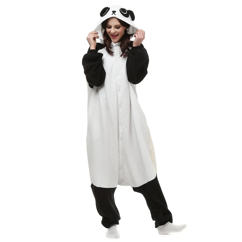 

Polar Fleece China Panda Costume Cartoon Animal Onesies Pajama Halloween Carnival Masquerade Party Jumpsuit Clothing
