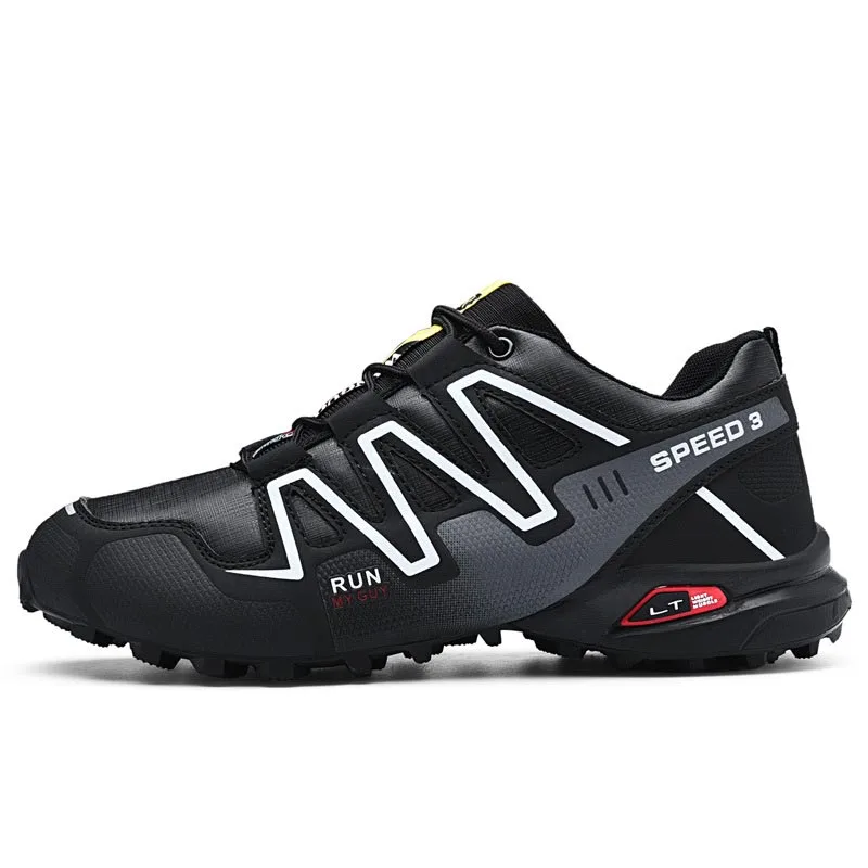 Мужская Уличная обувь большого размера, походная обувь, походные ботинки, горные ботинки, дышащие водонепроницаемые ботинки, Нескользящие кроссовки - Цвет: Black 8-1