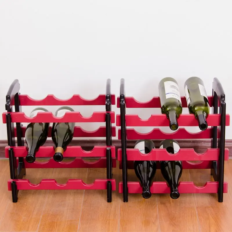 Folding Bamboo Wine Rack Floor Mount 18 Bottle Holder Bar/Home Decor
Wine Beer Display Storage Shelf Wine Accesories L3120