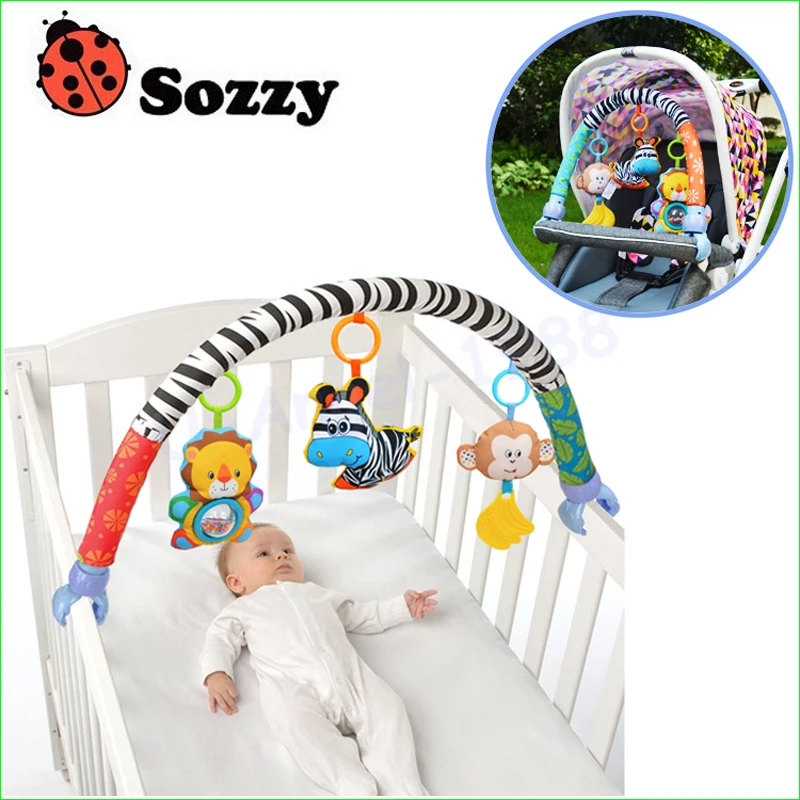 1 stücke Sozzy baby hängen baby blue elephant und rosa häschen musik spielzeug Baby Bett Kinderwagen Spielzeug Babyrassel Günstig