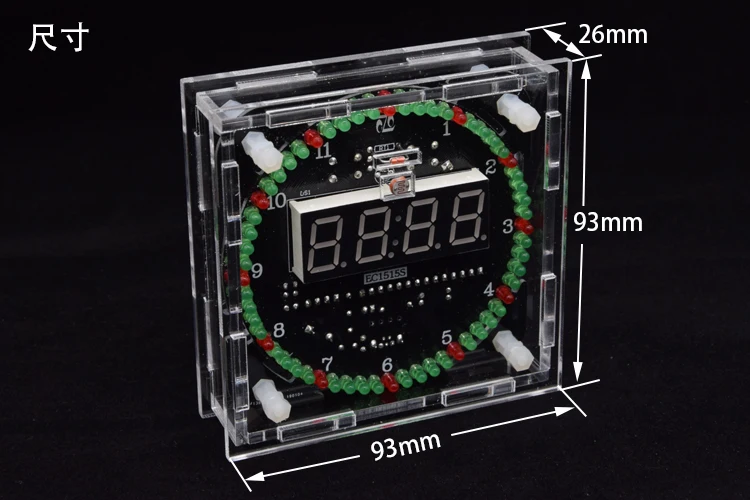 Вращающийся светильник, управляемый светодиодными электронными часами, набор для самостоятельного изготовления компонентов DS1302, музыкальный будильник, четырехполосный будильник