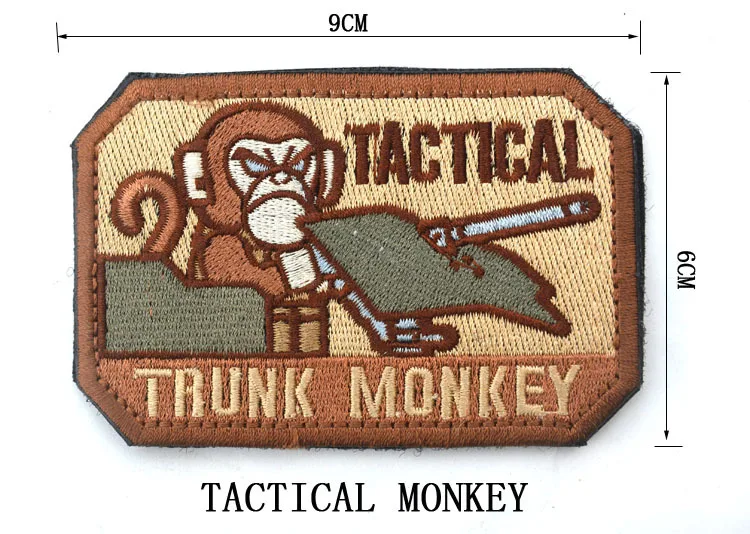 Танки обезьяна ствол обезьяна военная армия тактический боевой вышивка заплатка для одежды эмблема Аппликации, бейджи