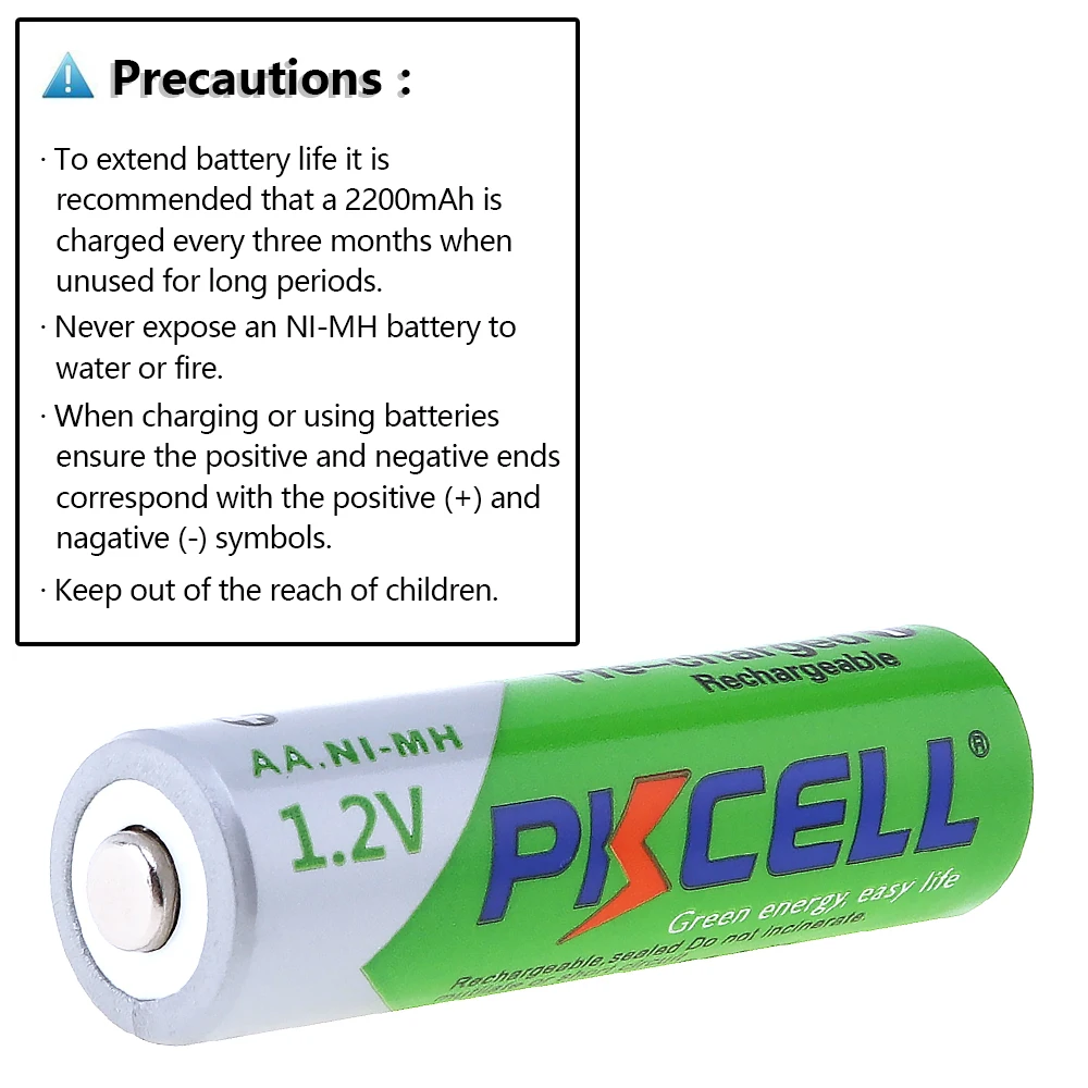 PKCELL 4 шт/карта NIMH AA 2200mAh+ 4 шт/карта ni-mh AAA 850mAh 1,2 V Аккумуляторные Батареи(5 шт CR2032 бесплатно