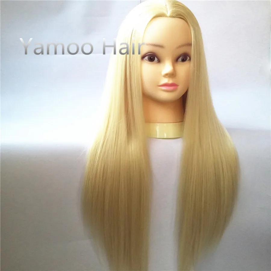 

Blonde 68cm 100% Heat Resistant Synthetic Fiber Female hair styling mannequins Head High Quality free shipping training head